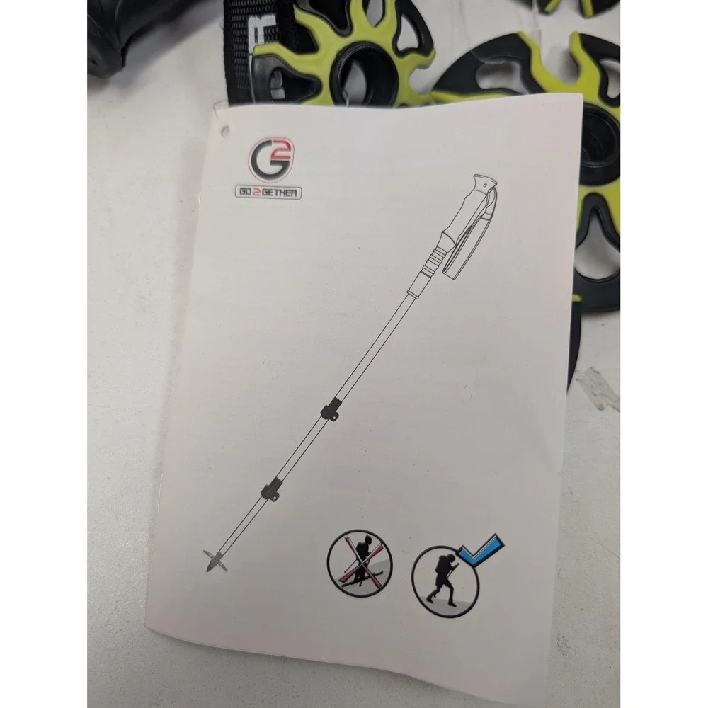 GO2GETHER Trail Star Trekking‎ Poles Set Gold Aluminum Hiking Walking Sticks